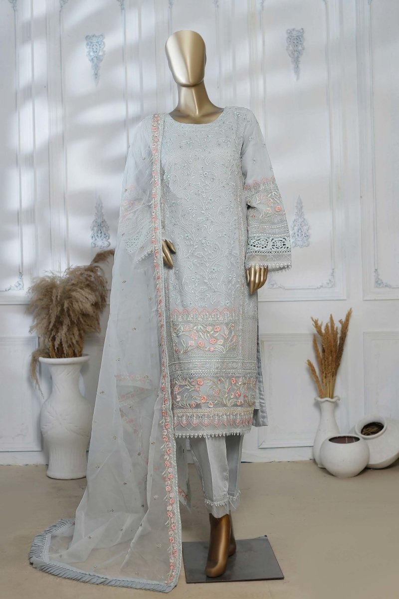 green emerald velvet dress Bin Saeed Embroidered Chiffon Formal BIN70 – Clothingam