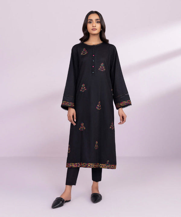 Embroidered Black Kurti - Sapphire