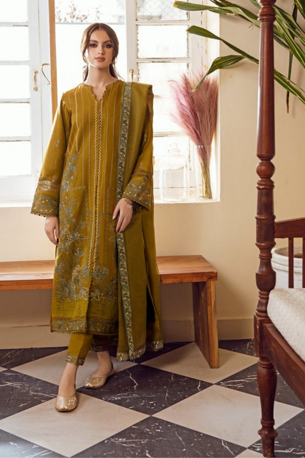 Gisele Embroidered khaddar 3 Piece Suit CELINE