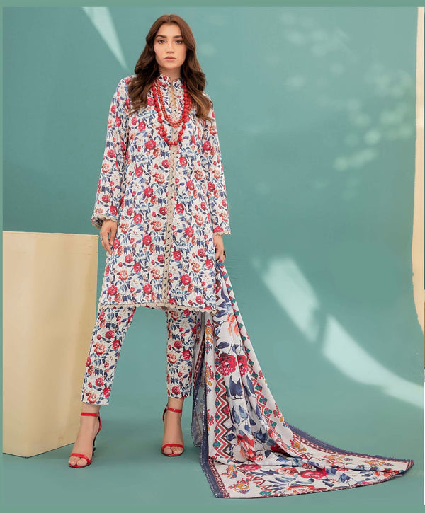 3 PIECE - UNSTITCHED DIGITAL PRINTED KHADDAR BY AIZAL SUIT