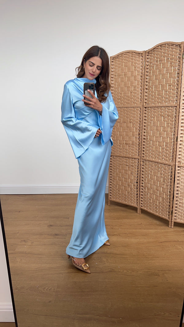 Jade dress in powder blue