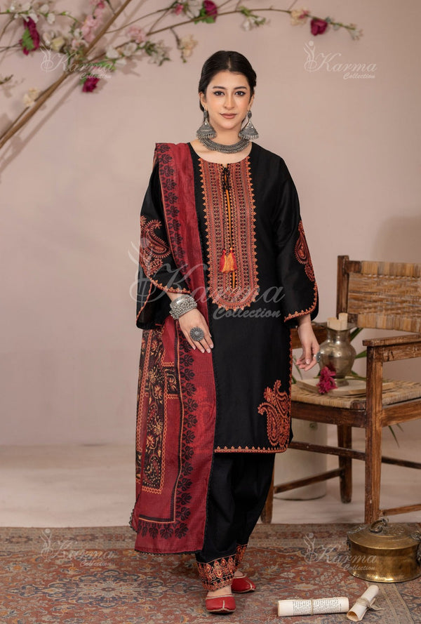 Karma Ethnic Black(Shalwar Kameez)