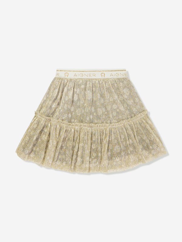 Baby Girls Tulle Skirt in Beige