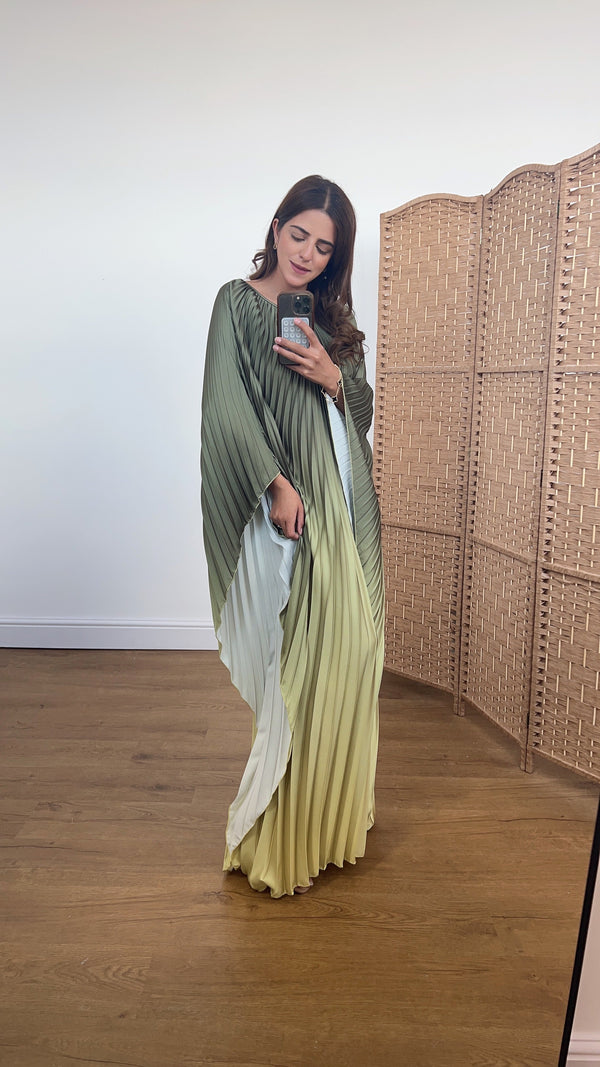 Ivana ombre dress in olive/yellow