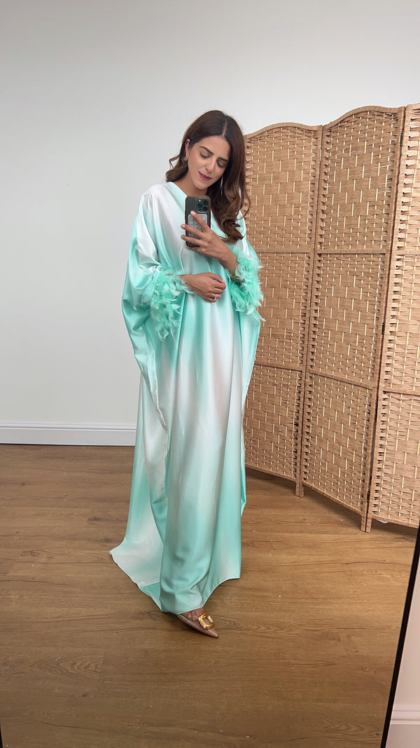 Kieki ombre kaftan in mint