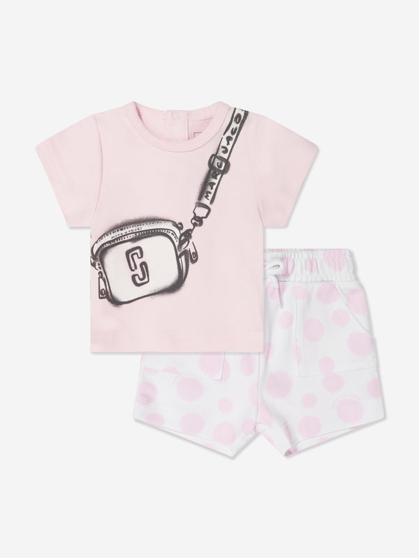 Baby Girls T-Shirt And Shorts Set in Pink