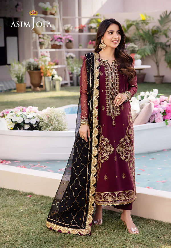 Asim Jofa Chiffon Suit AJCF-18