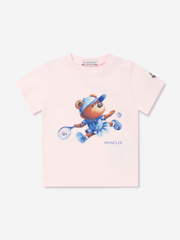 Baby Girls Tennis Bear T-Shirt in Pink