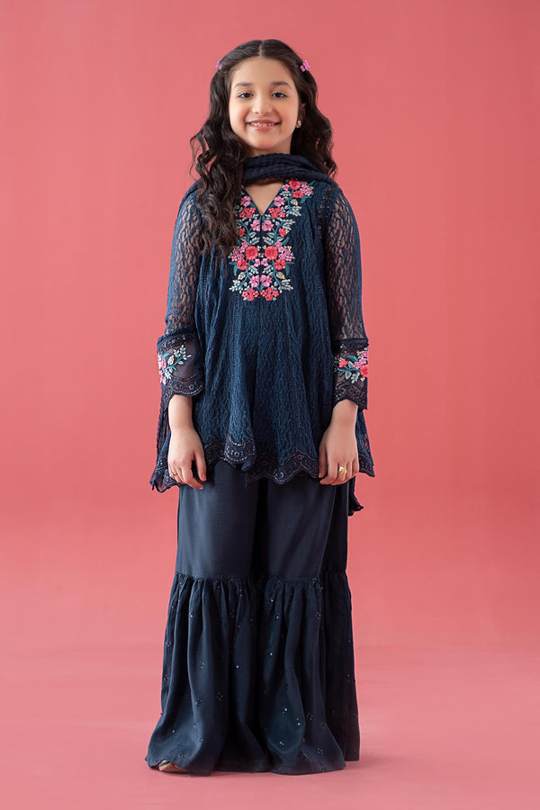 3 Piece Embroidered Chantelle Suit | MKS-EA25-45