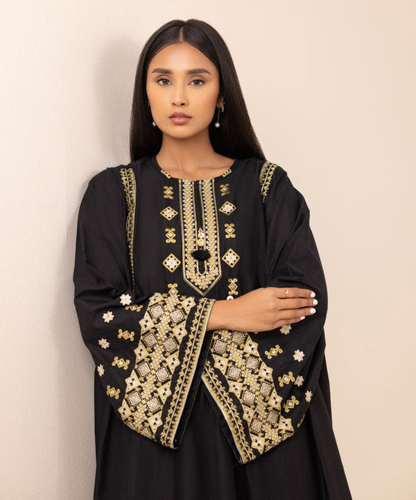 Embroidered Lawn Black 2 Piece Suit - Sapphire