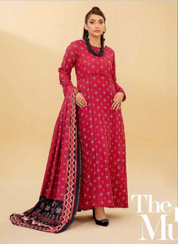 3 PIECE - UNSTITCHED DIGITAL PRINTED KHADDAR BY AIZAL SUIT