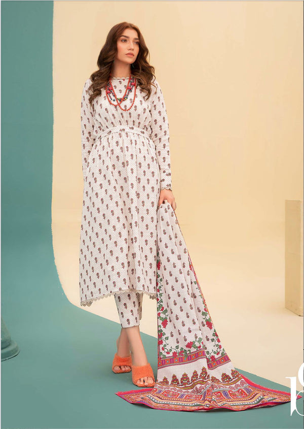 3 PIECE - UNSTITCHED DIGITAL PRINTED KHADDAR BY AIZAL SUIT