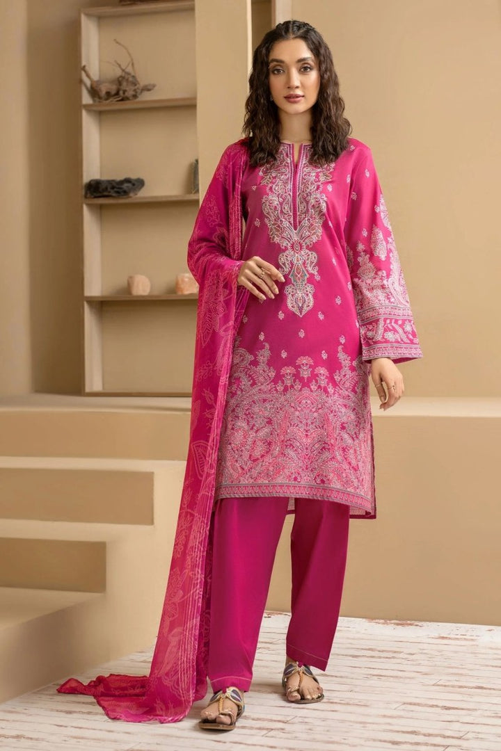 limelight pink dress Unstitched 3 Piece Lawn Suit in Elegant Pink