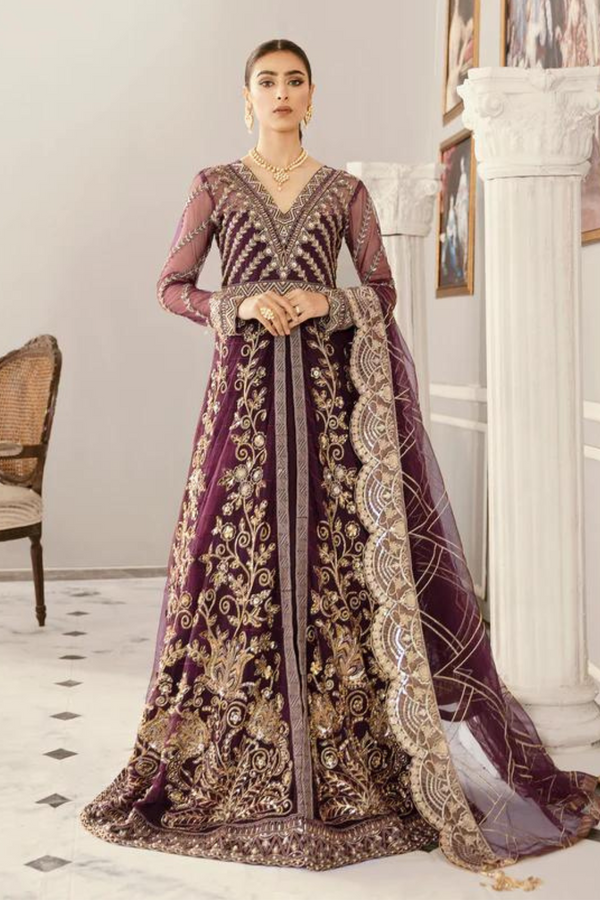 Akbar Aslam Embroidered Net 3 Piece Suit Gladiolus