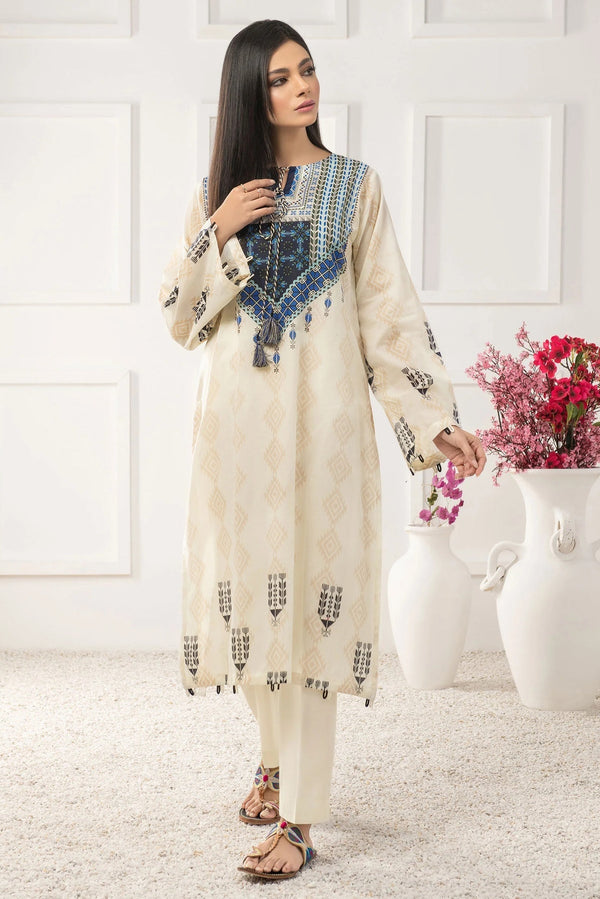 Lawn Off White Kurti - Limelight Summer Collection