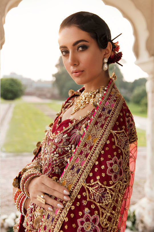 Afrozeh Embroidered Net 3 piece suit MAHJABEEN Clothingam
