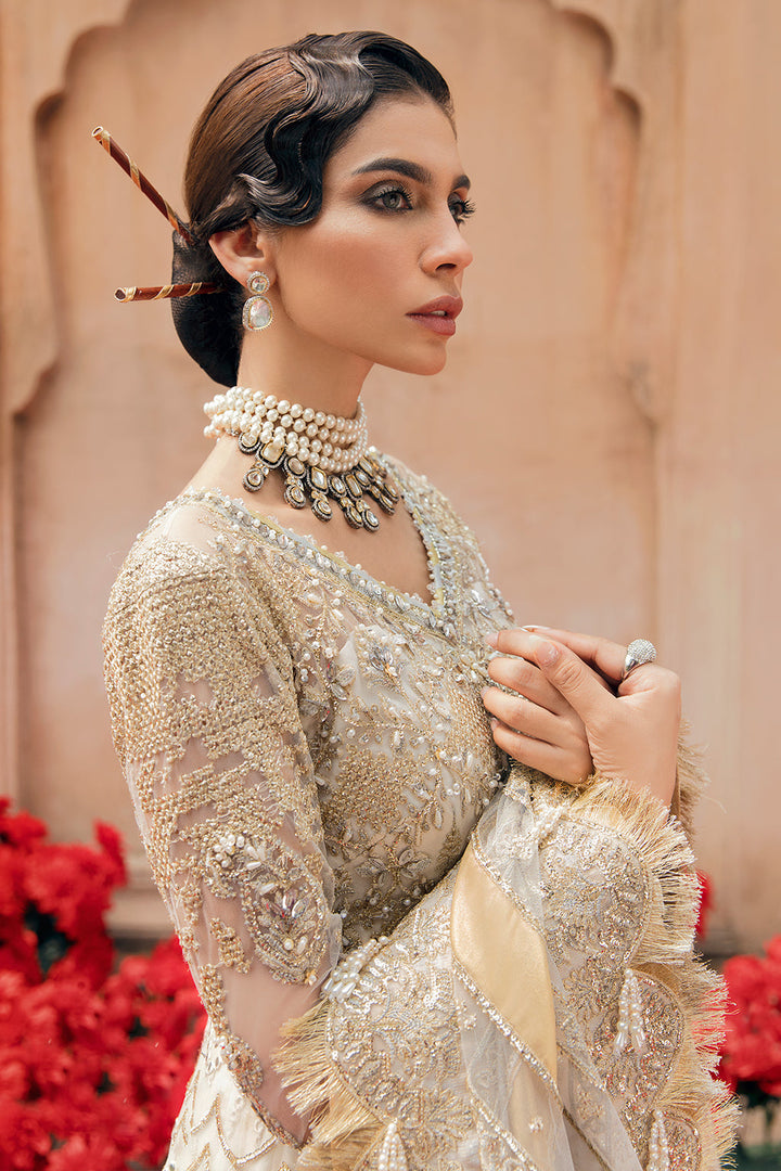 Afrozeh Embroidered Net 3 piece suit MAHRU Clothingam