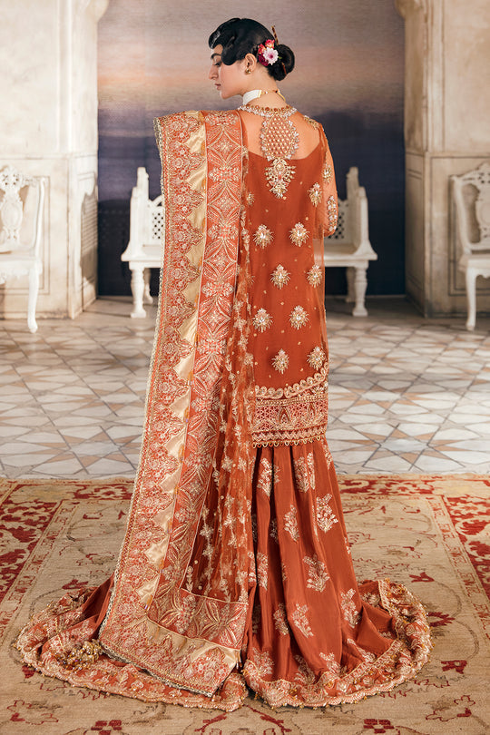 Afrozeh Embroidered Net 3 piece suit RANGREZA Clothingam