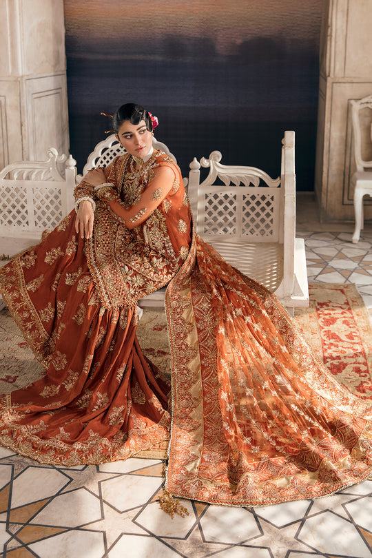 Afrozeh Embroidered Net 3 piece suit RANGREZA Clothingam