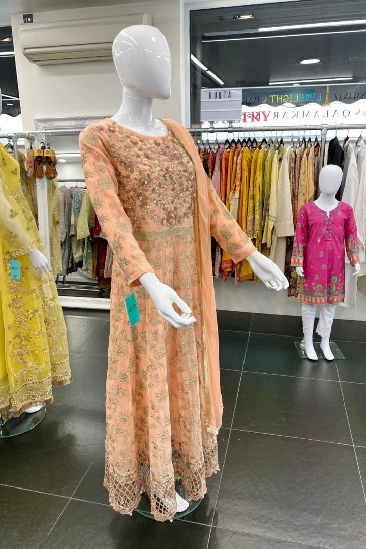 House Of Serene Maxi Dress Peach HOS16 Clothingam