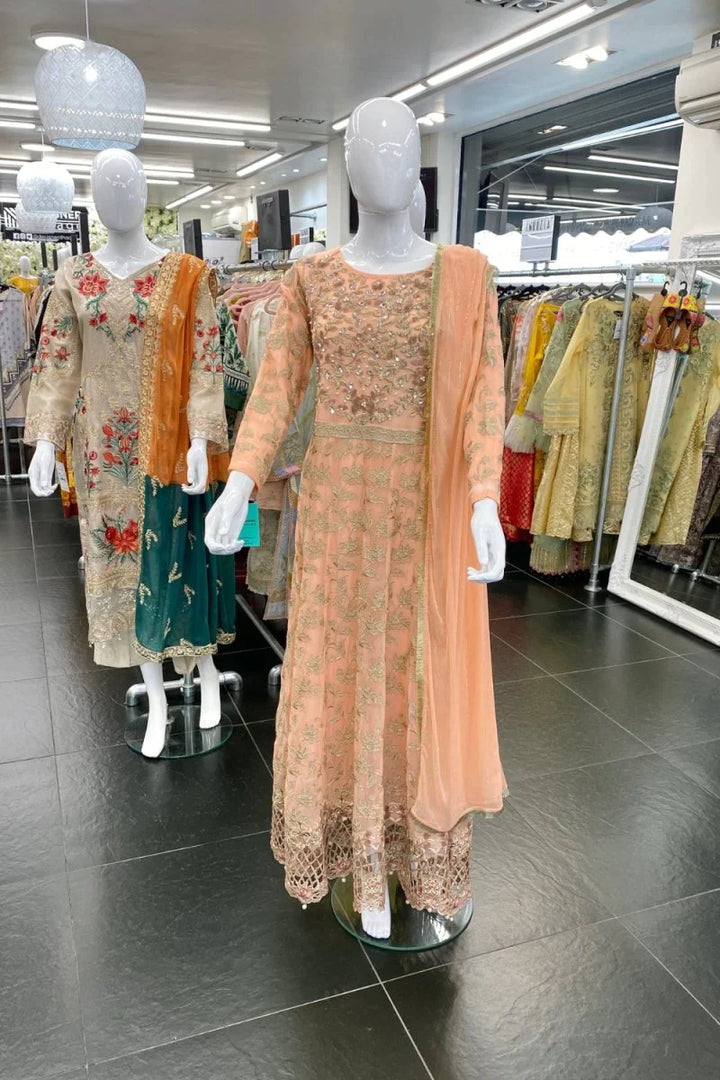 House Of Serene Maxi Dress Peach HOS16 Clothingam