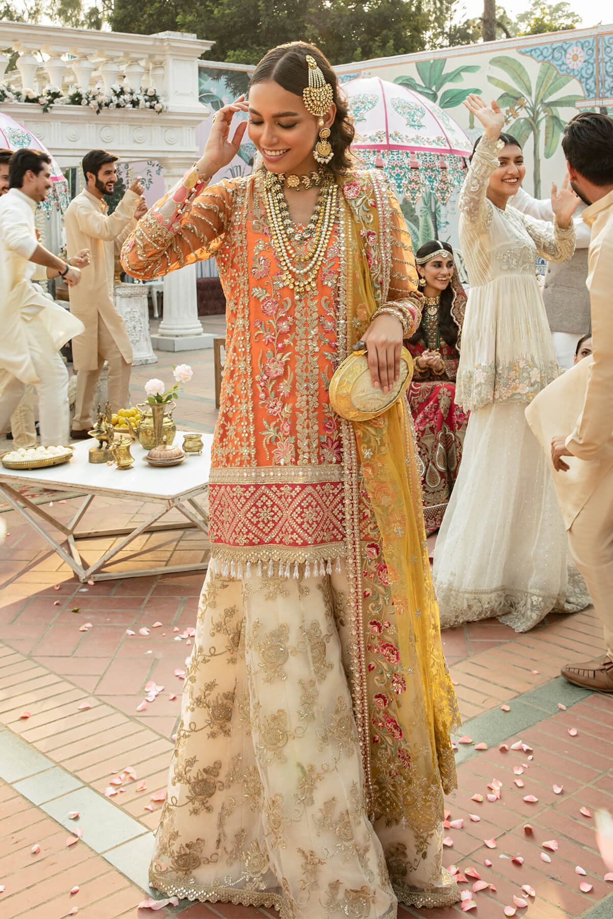 Imrozia Embroidered Net 3 Piece suit SB-12 QURBAT Clothingam