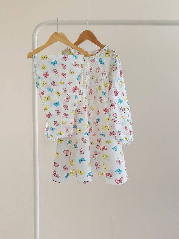 (KIDS) PREMIUM DIGITAL PRINTED PIMA CAMBRIC COTTON FROCK AND PANTS KD007