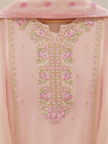 TWO PIECE 100% PURE CHIFFON HEAVILY EMBROIDERED S106981