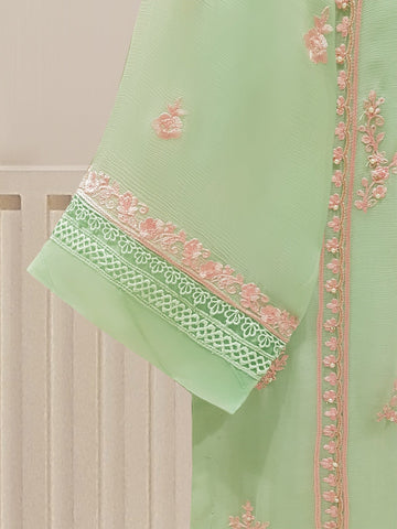 TWO PIECE 100% PURE CHIFFON HEAVILY EMBROIDERED S107008