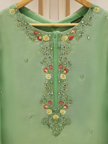 PURE COTTON NET HAND EMBROIDERED SHIRT AND PANTS S107026
