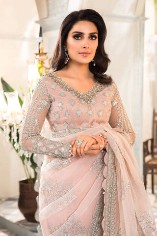 Maria B Mbroidered Wedding 2022 | Rose Pink and Lilac-BD-2404 - Clothingam
