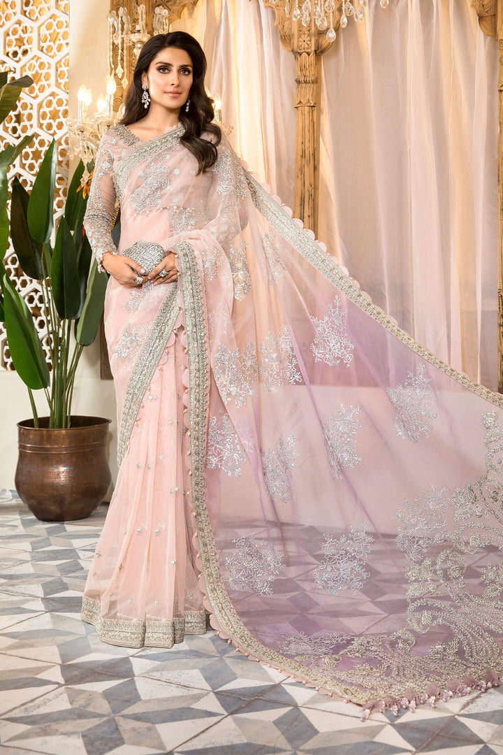 Maria B Mbroidered Wedding 2022 | Rose Pink and Lilac-BD-2404 - Clothingam