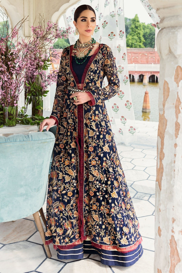 Motifz - 2775-MIDNIGHT-BLUE EMBROIDERED CHIFFON FABRIC